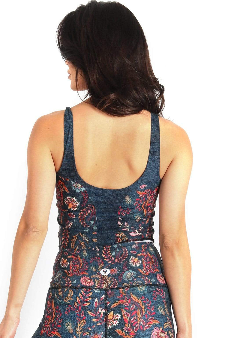 YOGA DEMOCRACY Om Tank in Festival Denim