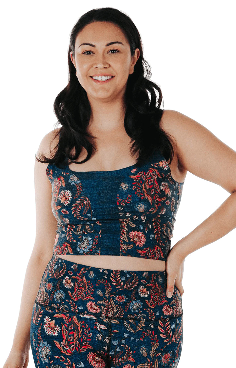 YOGA DEMOCRACY Om Tank in Festival Denim