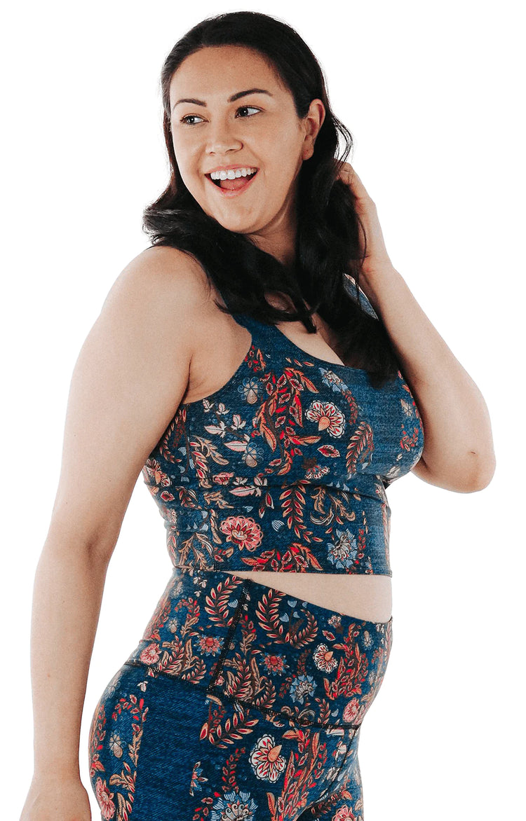 YOGA DEMOCRACY Om Tank in Festival Denim