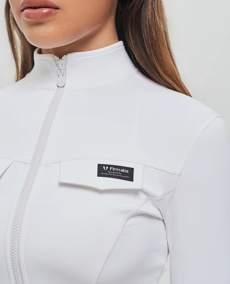 CROPPED CARGO JACKET - WHITE