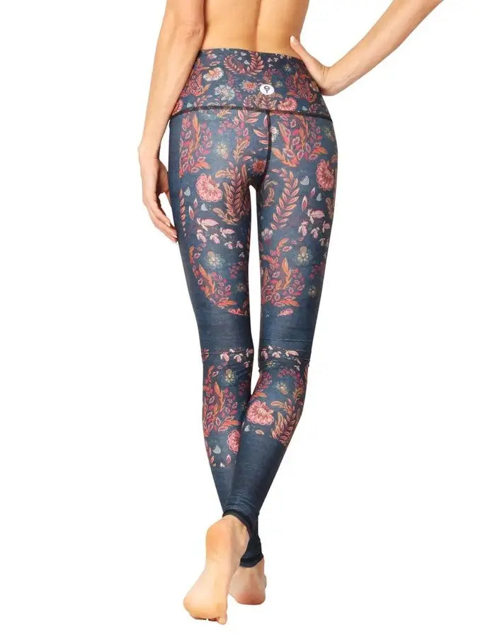 YOGA DEMOCRACY Festival Denim Printed Yoga Leggings
