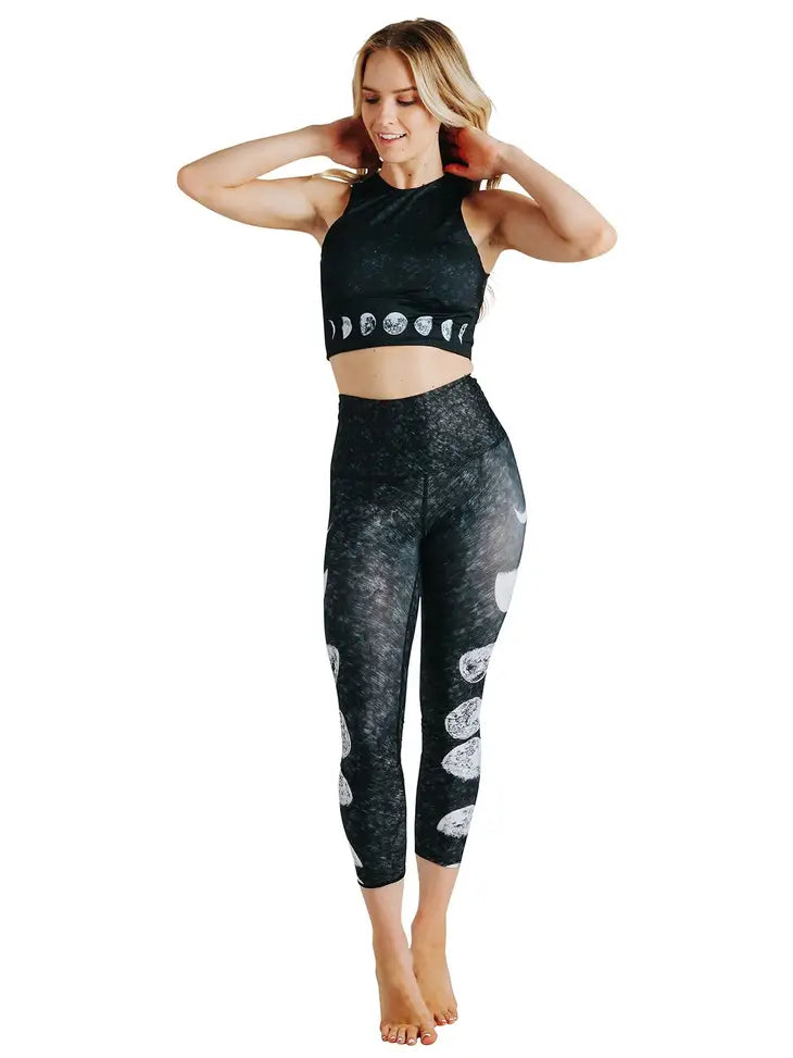 YOGA DEMOCRACY Free Range Sports Bra in Just a Dark Moon Phase
