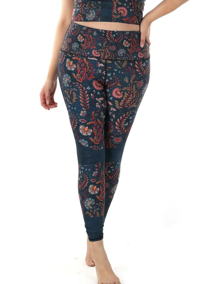 YOGA DEMOCRACY Festival Denim Printed Yoga Leggings
