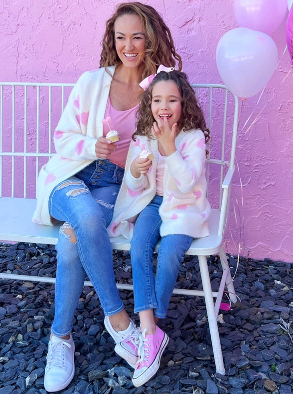 Kids Oversized Heart Cardigan